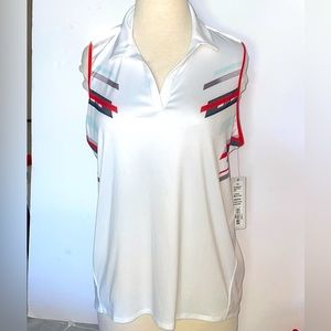 Lucky In Love Ladies Sleeveless Collared Tennis Golf Pickelball Top XS S M L NWT
